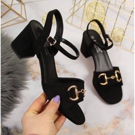 Sandals on the post with decoration S. Bararski W OLI158A black 1