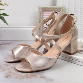 Sandals on the post of Sergio Leone W SK367B gold golden 2