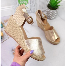 Sandals espadrilles on the wedge heel eVento W EVE68A gold golden 1