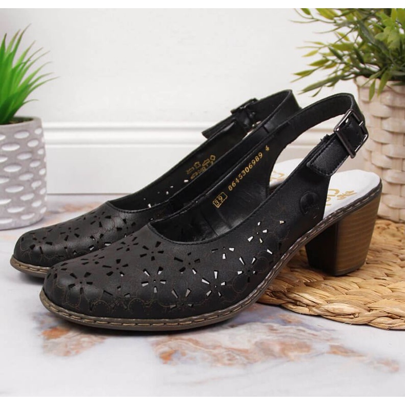 Rieker W RKR531 openwork sandals black 2