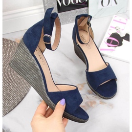 Wedge sandals Vinceza W JAN104A navy blue 1 Wedge sandals Vinceza W JAN104A navy blue 1