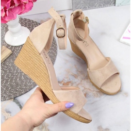 Wedge sandals Vinceza W JAN104B beige 1