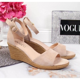 Wedge sandals Vinceza W JAN104B beige 2
