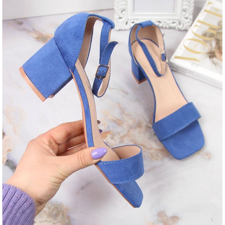 Sandals on the post of Vinceza W JAN107B blue 1