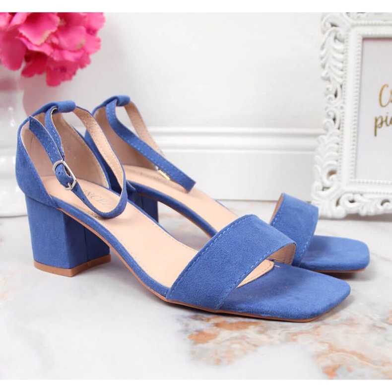 Sandals on the post of Vinceza W JAN107B blue 2