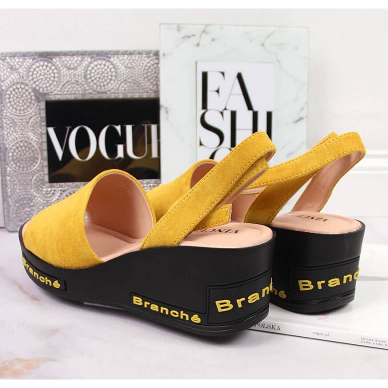Wedge sandals Vinceza W JAN108B yellow 2