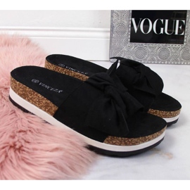 Black Slippers with a Vinceza W JAN112A platform bow 2