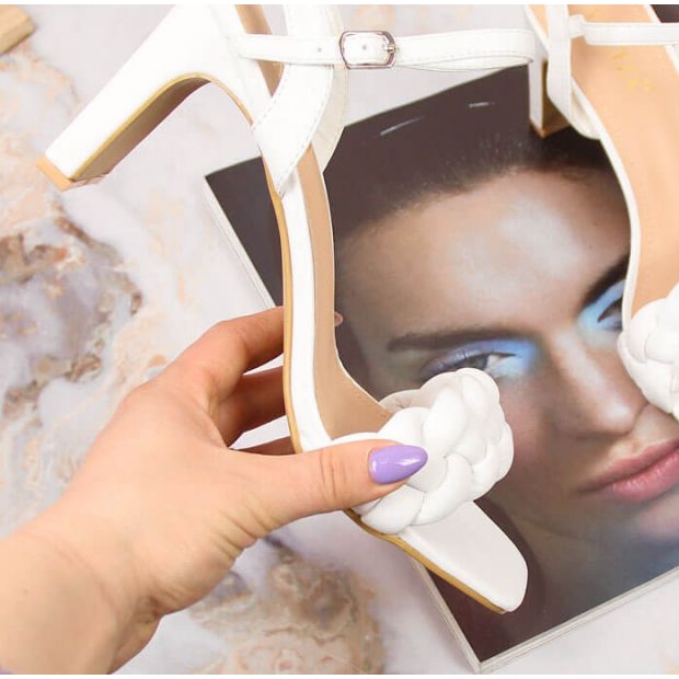 High-heeled sandals Vinceza W JAN114B white 1