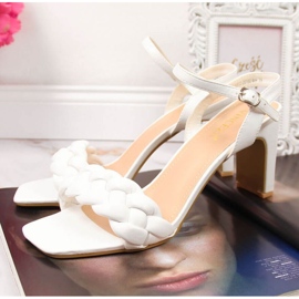 High-heeled sandals Vinceza W JAN114B white 2