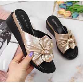 Wedge slippers Vinceza W JAN115A golden 1