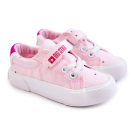Children's Low Sneakers With Velcro Big Star JJ374103 Pink 1