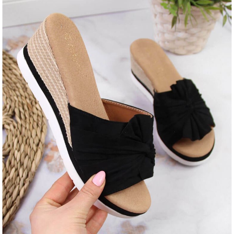 Wedge slippers Potocki W WOL71A black 1