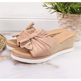 Wedge slippers Potocki W WOL71B beige 2