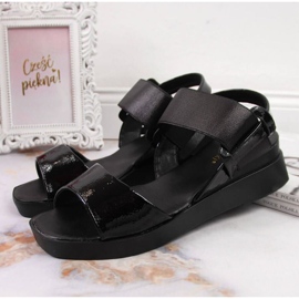 Wedge sandals Potocki W WOL75A black 2
