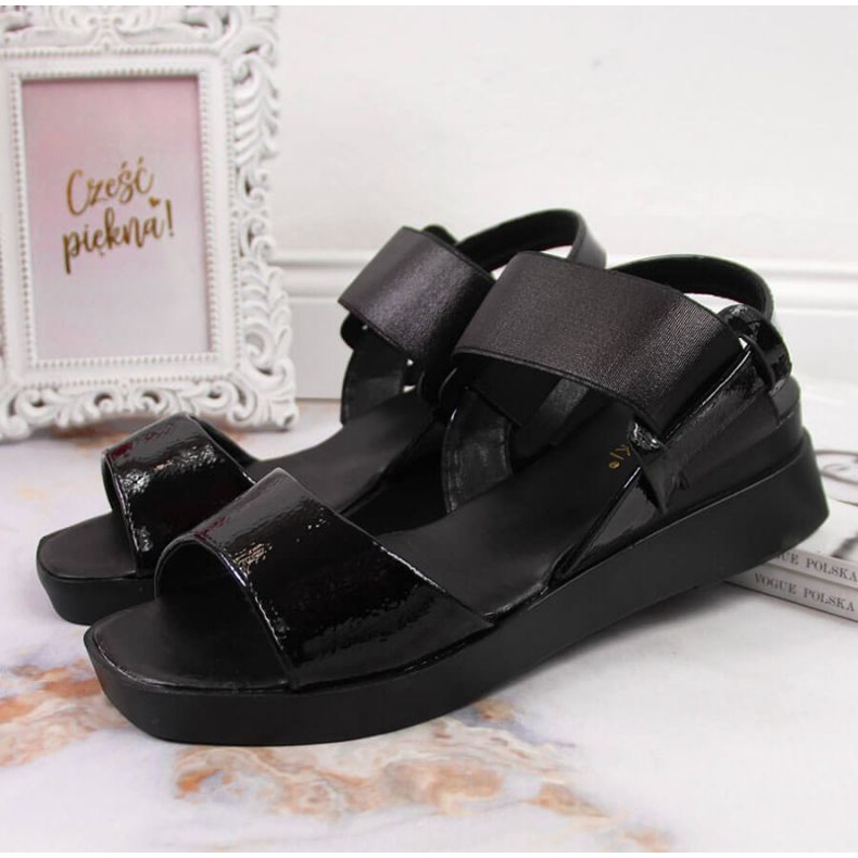 Wedge sandals Potocki W WOL75A black 2