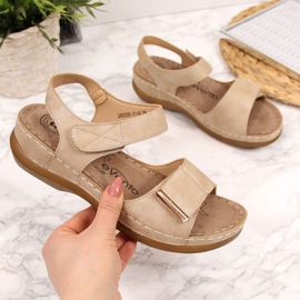 Velcro sandals eVento W EVE223A beige 1