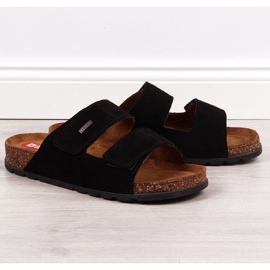 Velcro leather sandals Big Star M JJ176001 black 1