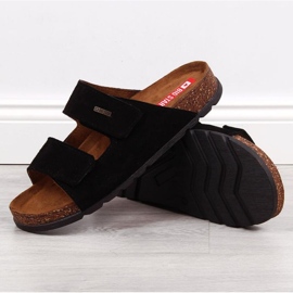 Velcro leather sandals Big Star M JJ176001 black 2