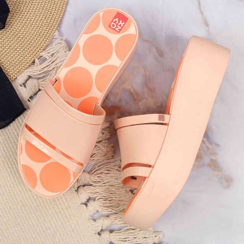 Rubber slippers on the platform Zaxy W INT1708A nude pink 2