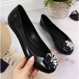 Meliski ballerinas with Zaxy flower W INT1712 black 1