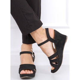 Nirali Black wedge sandals 1