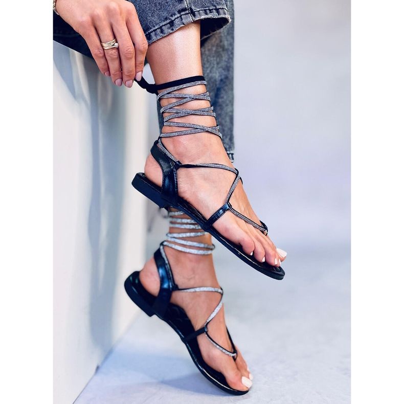 Abasi Black ankle-length sandals 2