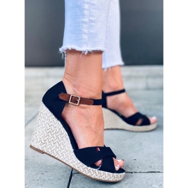 Lamis Black wedge sandals 2