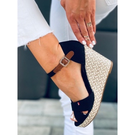 Lamis Black wedge sandals 1