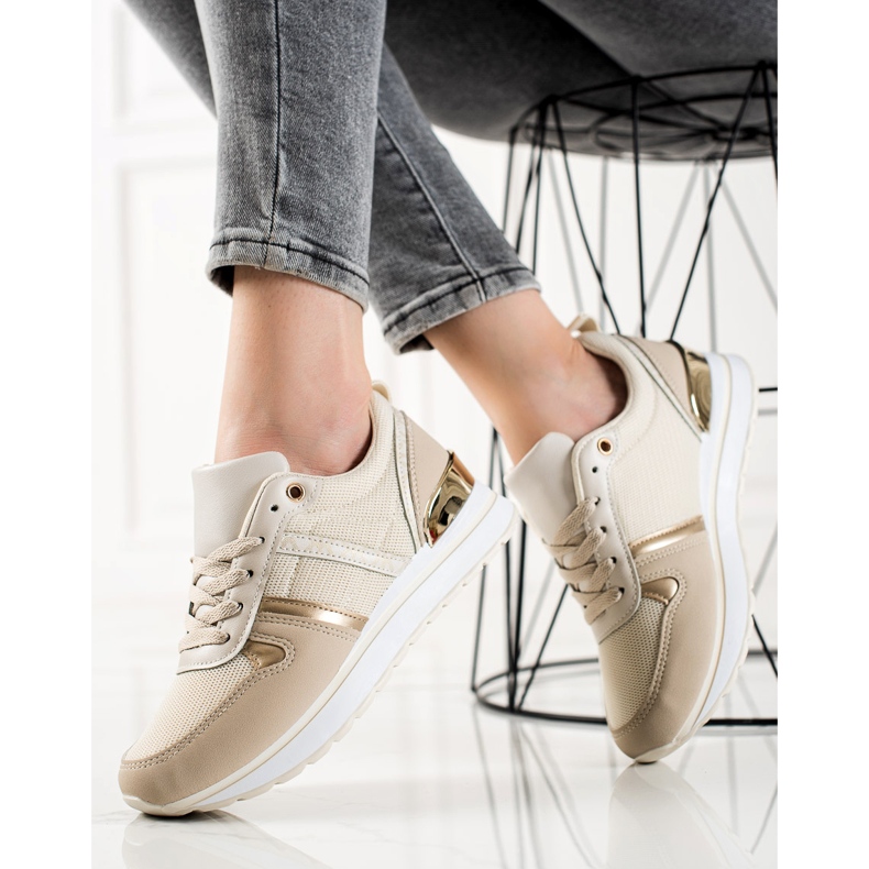 Sweet Shoes Classic Comfortable Sneakers beige golden 1