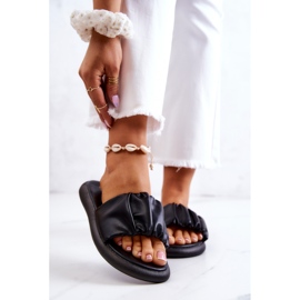 S.Barski Women's Classic Black Slippers Feline 1