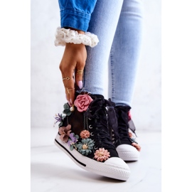 LU BOO High-top Sneakers With Flowers Black Sellin 2