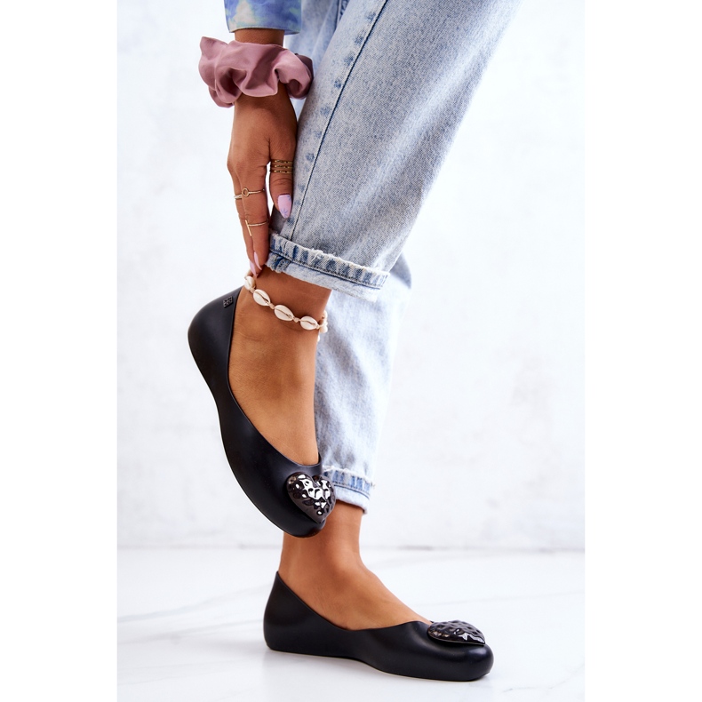 Women's Fragrant Rubber Ballerinas ZAXY JJ285046 Black 2