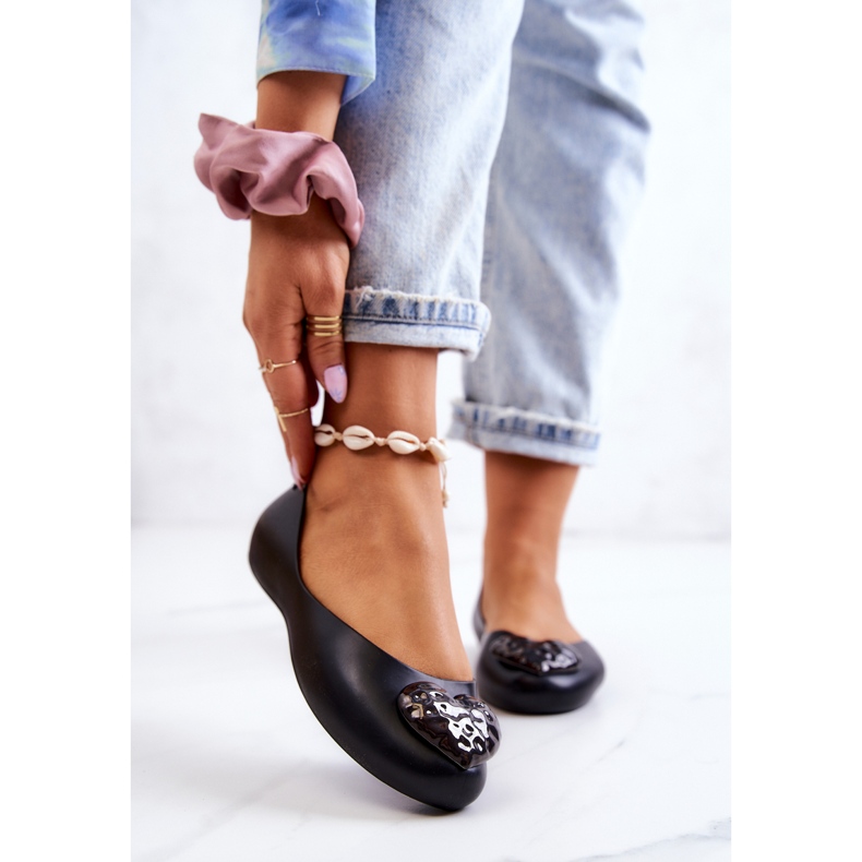 Women's Fragrant Rubber Ballerinas ZAXY JJ285046 Black 1