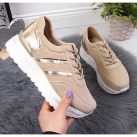 Leather shoes on the Filippo platform W PAW328B beige 1