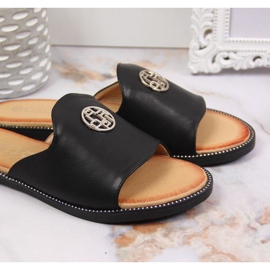Black Slippers with Filippo W PAW344A decoration 2