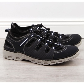 Leather shoes Rieker M RKR510 navy blue 1