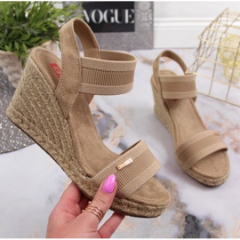Wedge sandals Big Star W JJ274978 beige 1