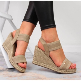 Wedge sandals Big Star W JJ274978 beige 2