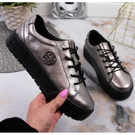 Leather platform shoes Filippo W PAW320B silver 1