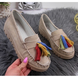 Leather loafers with fringes Filippo W PAW327A beige 1
