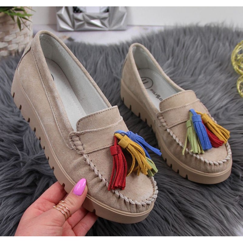 Leather loafers with fringes Filippo W PAW327A beige 1