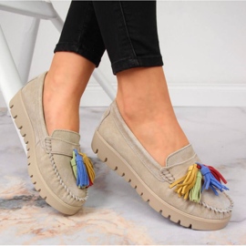 Leather loafers with fringes Filippo W PAW327A beige 2