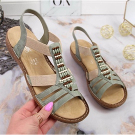 Green Rieker W RKR512 elastic sandals 1