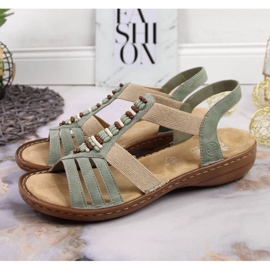 Green Rieker W RKR512 elastic sandals 2