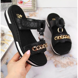 Black Rieker W RKR515 slippers with chain 1