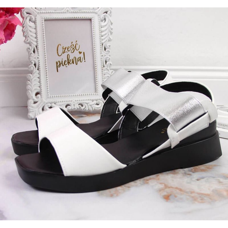 Wedge sandals Potocki W WOL75B white 2