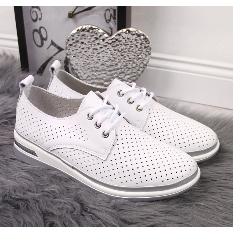 Openwork leather shoes T.Sokolski W SCA154 white 2