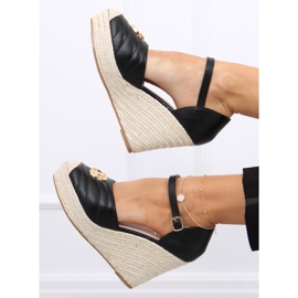 Aika Black wedge sandals 1