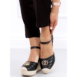 Aika Black wedge sandals 2