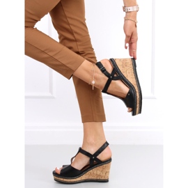 Nancy Black wedge sandals 1